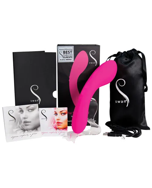 Swan The Swan Wand Silicone Rechargeable Vibrator Pink Swan Vibrators