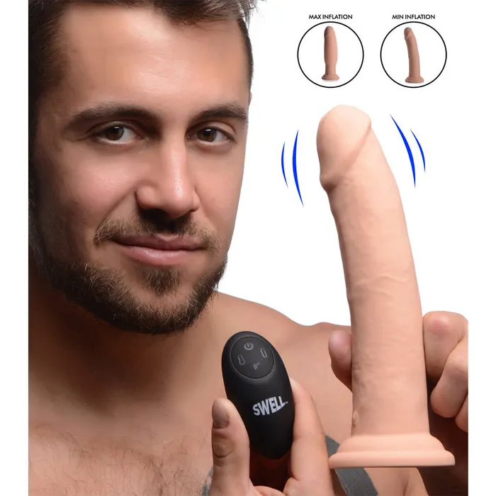 Swell Female Sex Toys 7X Inflatable and Vibrating Remote Control Silicone Dildo Swell Female Sex Toys 7X Inflatable and Vibrating Remote Control Silicone Dildo