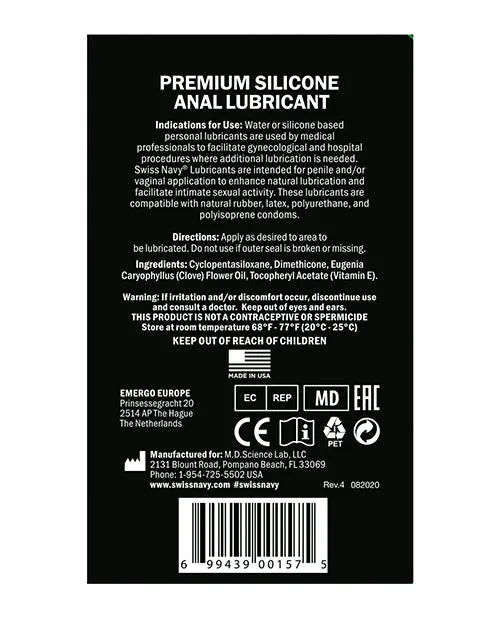 Swiss Navy Anal Swiss Navy Silicone Based Anal Lubricant 1oz30ml Swiss Navy Anal Swiss Navy Silicone Based Anal Lubricant 1oz30ml