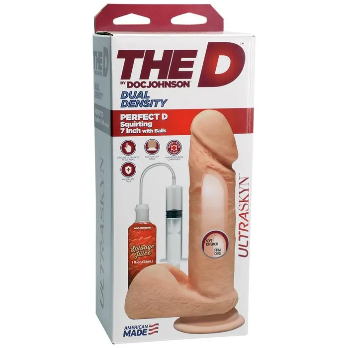 The D Perfect D Squirting 7 Dildo with Balls Wild Night Fantasies Female Sex Toys