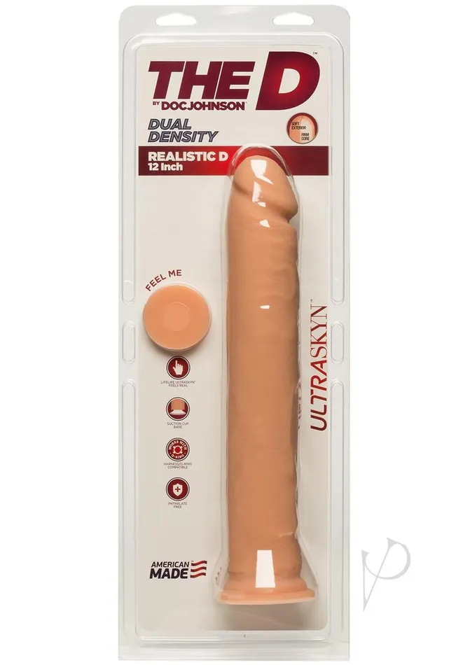 The D Realistic D Ultraskyn Dildo 12in Vanilla The D Dildos