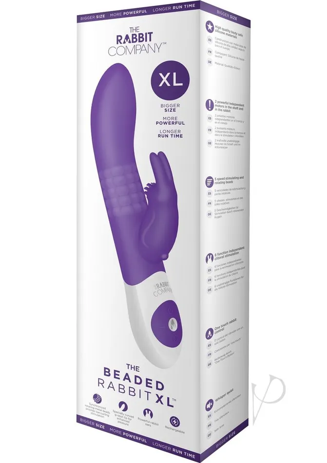 The Rabbit Company The Beaded Rabbit XL Rechargeable Silicone Vibrator with Rotating Beads Purple The Rabbit Company Female Sex Toys The Rabbit Company The Beaded Rabbit XL Rechargeable Silicone Vibrator with Rotating Beads Purple The Rabbit Company Female Sex Toys