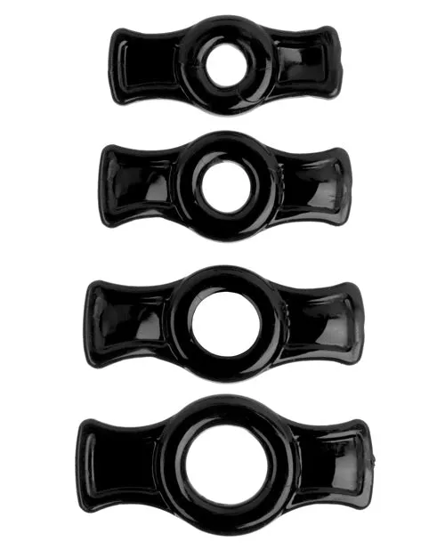 Titan Men Anal TitanMen StretchToFit Cock Rings 4 Piece Kit Black Titan Men Anal TitanMen StretchToFit Cock Rings 4 Piece Kit Black