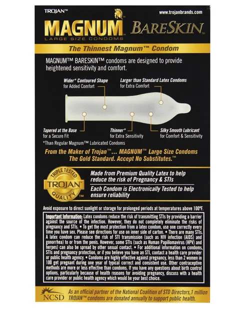 Trojan Female Sex Toys Trojan Magnum Bareskin Condoms Box of 10