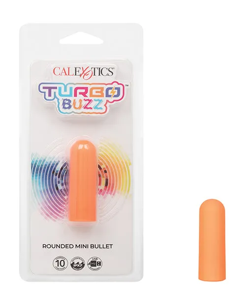 Turbo Buzz Rechargeable Rounded Mini Bullet Orange Turbo Buzz Female Sex Toys