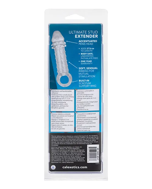 Ultimate Stud Penis Extender with Scrotum Support Clear Extensions Male Sex Toys