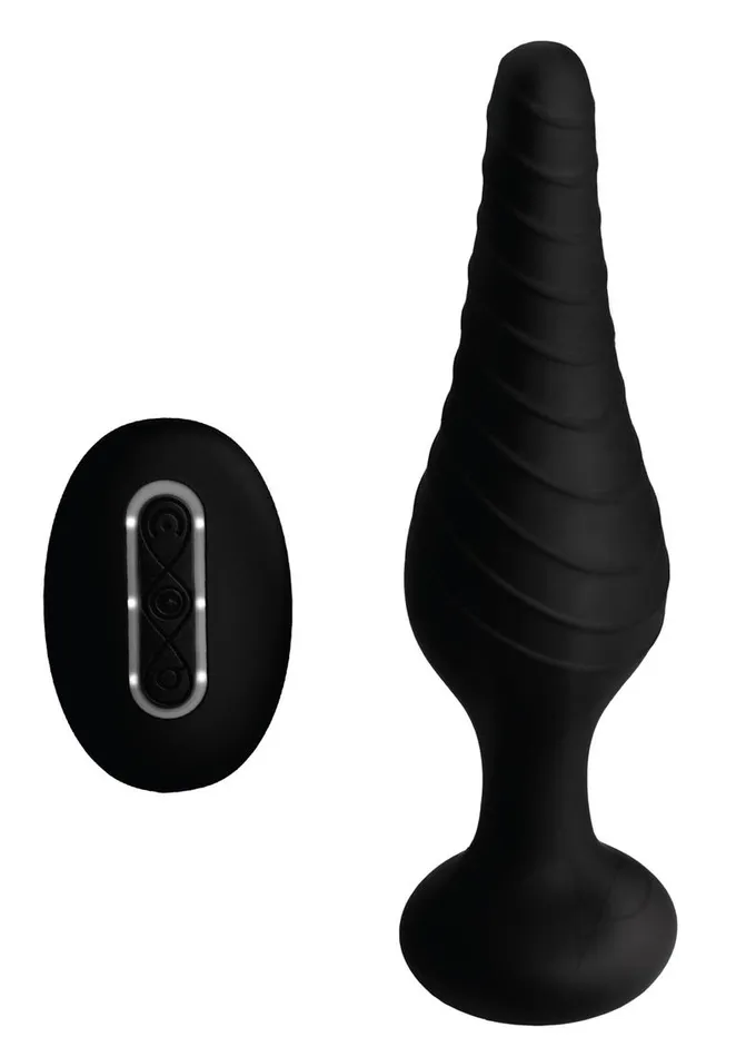 Under Control Male Sex Toys Under Control Rechargeable Silicone Vibrating Anal Plug with Remote Control Black