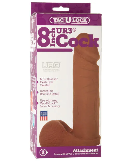 Vac U Lock Dildos VacULock Ultraskyn Dildo 8in Chocolate