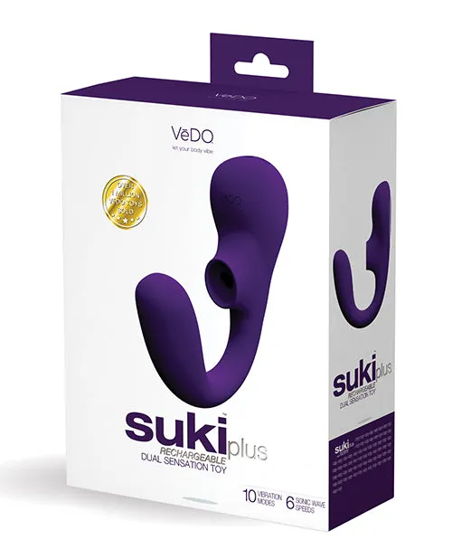 Vedo VeDO Suki Plus Rechargeable Dual Sensation Toy Deep Purple Vibrators Vedo VeDO Suki Plus Rechargeable Dual Sensation Toy Deep Purple Vibrators
