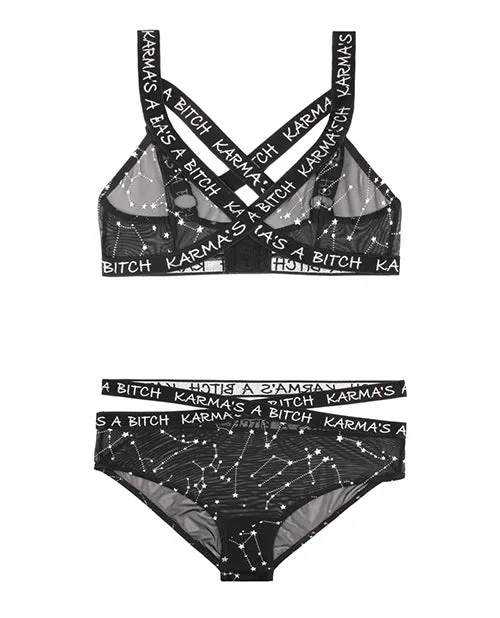 Vibes By Fantasy Lingerie Vibrators Vibes Karmas a Bitch Bralette Cutout Panty Black ML Vibes By Fantasy Lingerie Vibrators Vibes Karmas a Bitch Bralette Cutout Panty Black ML