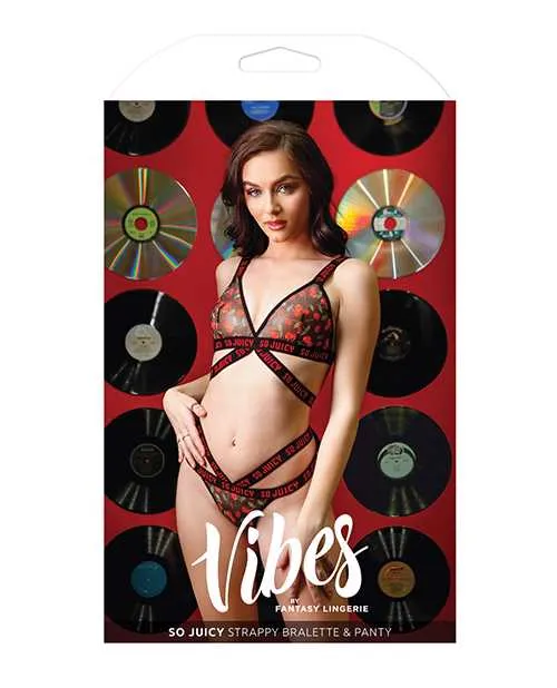 Vibes By Fantasy Lingerie Vibrators Vibes So Juicy Strappy Bralette Panty Black SM Vibes By Fantasy Lingerie Vibrators Vibes So Juicy Strappy Bralette Panty Black SM
