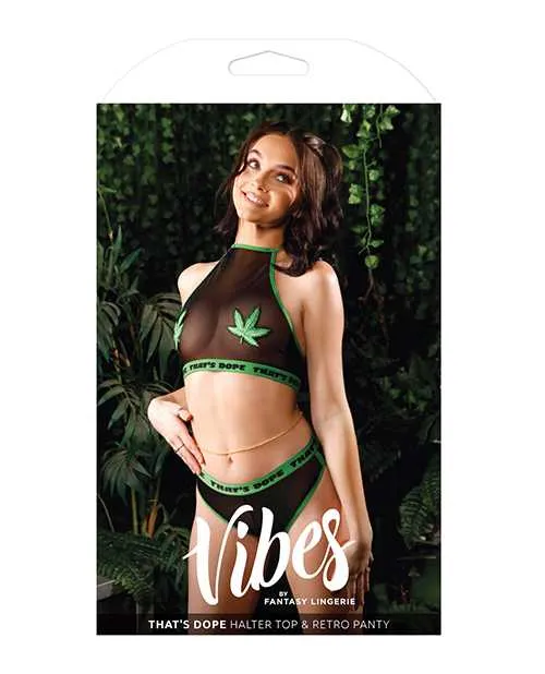 Vibes Thats Dope Halter Top Retro Panty Black QN Vibes By Fantasy Lingerie Vibrators Vibes Thats Dope Halter Top Retro Panty Black QN Vibes By Fantasy Lingerie Vibrators