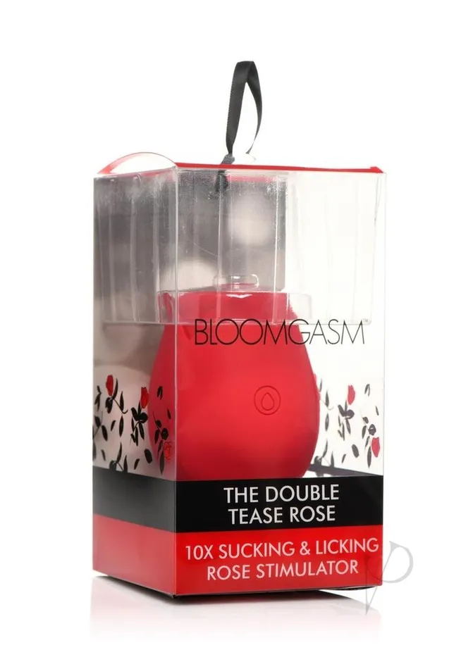 Vibrators Bloomgasm Double Tease Rose 10X Rechargeable Silicone Sucking and Licking Stimulator Red Bloomgasm Vibrators Bloomgasm Double Tease Rose 10X Rechargeable Silicone Sucking and Licking Stimulator Red Bloomgasm
