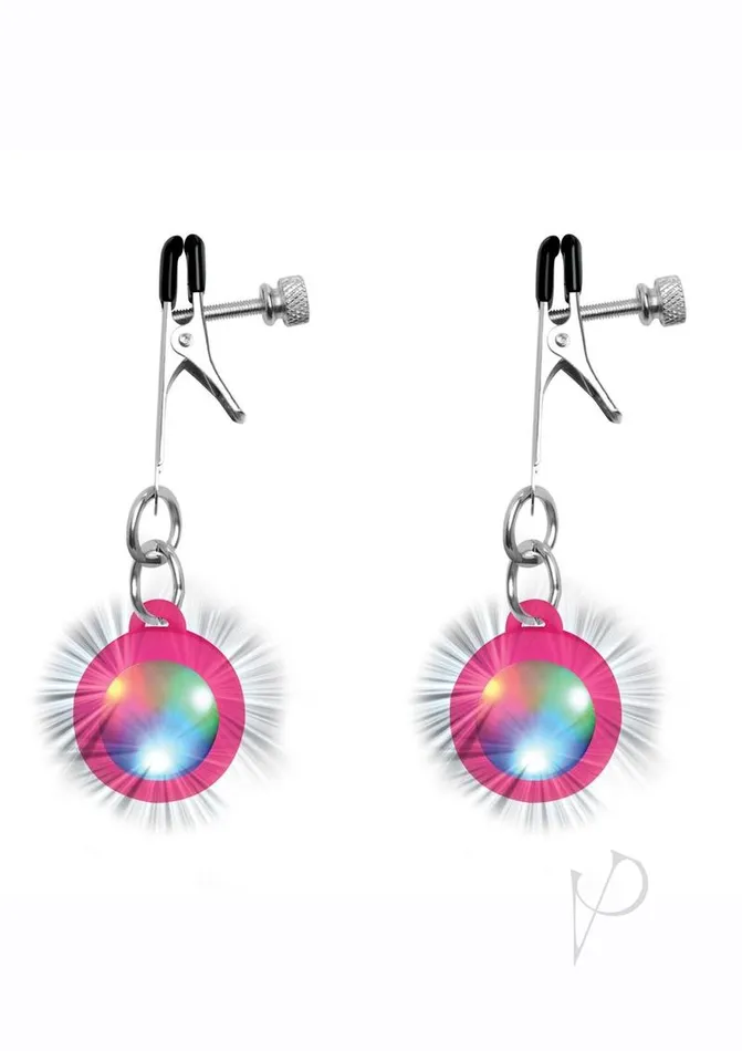 Vibrators Charmed Charmed Silicone LightUp Nipple Clamps Pink
