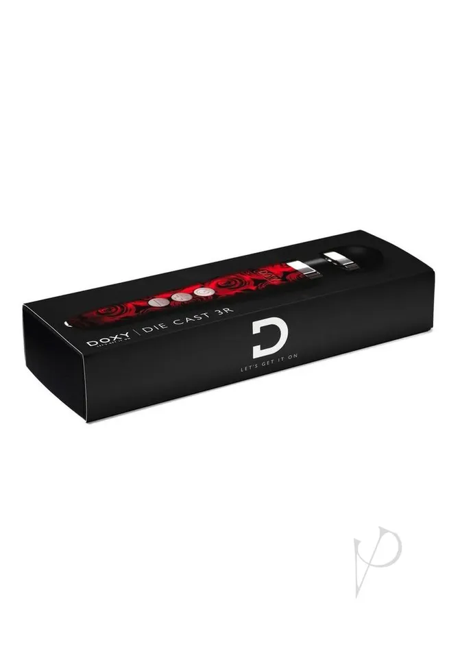 Vibrators Doxy Doxy Die Cast 3R Wand Rechargeable Vibrating Body Massager Rose Pattern RedBlack Vibrators Doxy Doxy Die Cast 3R Wand Rechargeable Vibrating Body Massager Rose Pattern RedBlack