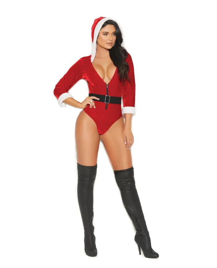 Vibrators Elegant Moments Santas Tease Deep V Velvet Teddy wDetachable Elastic Belt RedWhite LG Vibrators Elegant Moments Santas Tease Deep V Velvet Teddy wDetachable Elastic Belt RedWhite LG