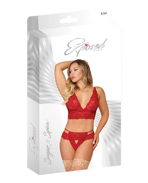 Vibrators Exposed Sugar Spice Bra Panty Red LXL Vibrators Exposed Sugar Spice Bra Panty Red LXL