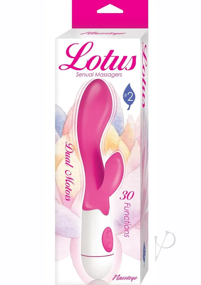 Vibrators Lotus Lotus Sensual Massager 2 Silicone Rabbit Vibrator PinkWhite