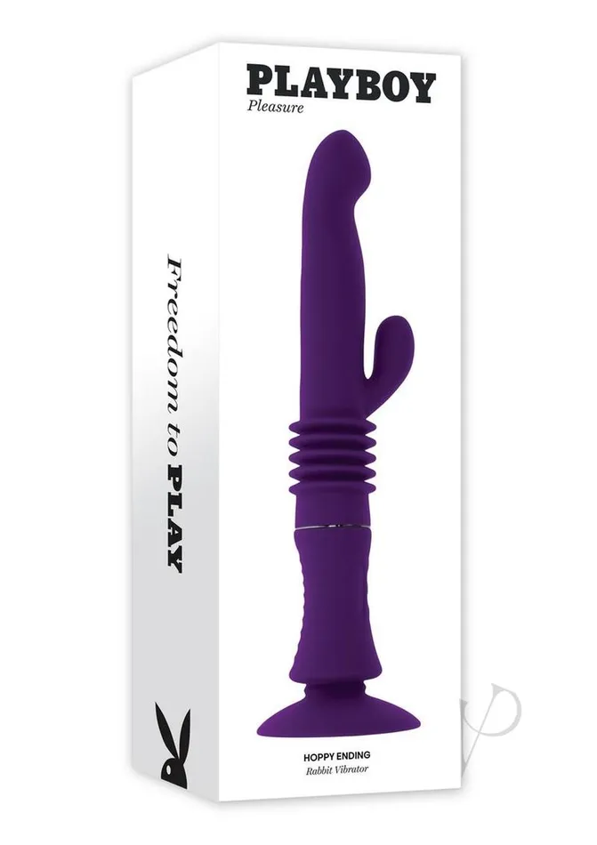 Vibrators Playboy Playboy Happy Ending Rechargeable Silicone Thrusting Rabbit Vibrator Purple Vibrators Playboy Playboy Happy Ending Rechargeable Silicone Thrusting Rabbit Vibrator Purple