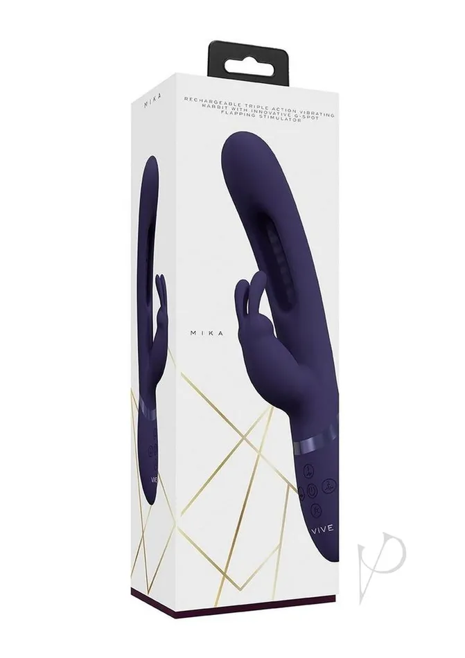 Vibrators Vive By Shots Vive Mika Rechargeable Triple Motor Vibrating Rabbit with GSpot Stimulator Purple Vibrators Vive By Shots Vive Mika Rechargeable Triple Motor Vibrating Rabbit with GSpot Stimulator Purple