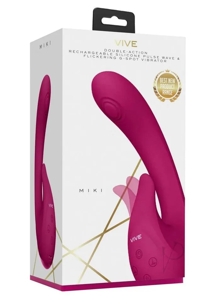 Vive By Shots Vive Miki Rechargeable Silicone Pulse Wave and Flickering GSpot Vibrator Pink Vibrators Vive By Shots Vive Miki Rechargeable Silicone Pulse Wave and Flickering GSpot Vibrator Pink Vibrators