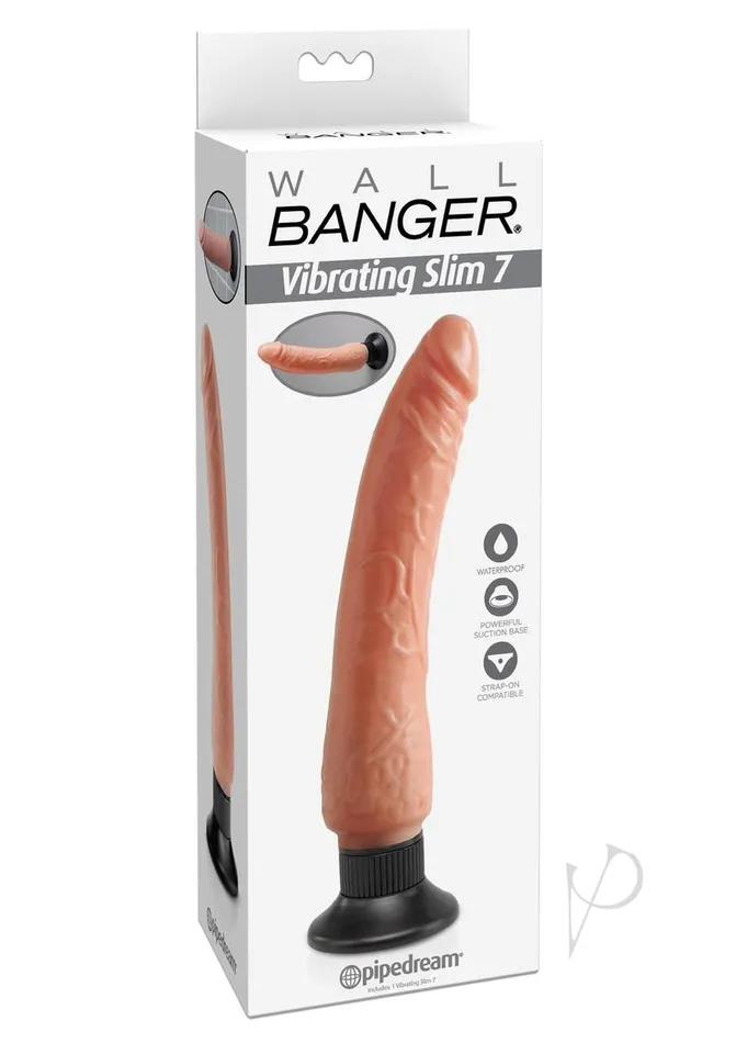 Wall Bangers Vibrating Slim 7 Dildo 9in Vanilla Pipedream Dildos