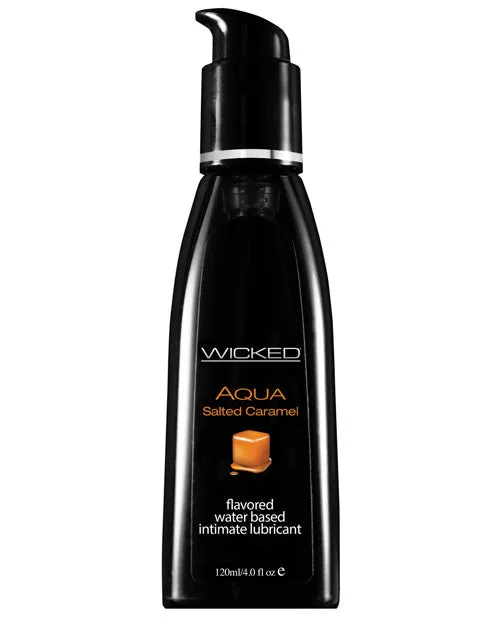 Wicked Aqua Water Based Flavored Lubricant Salted Caramel 4oz Wicked Aqua Lubricants
