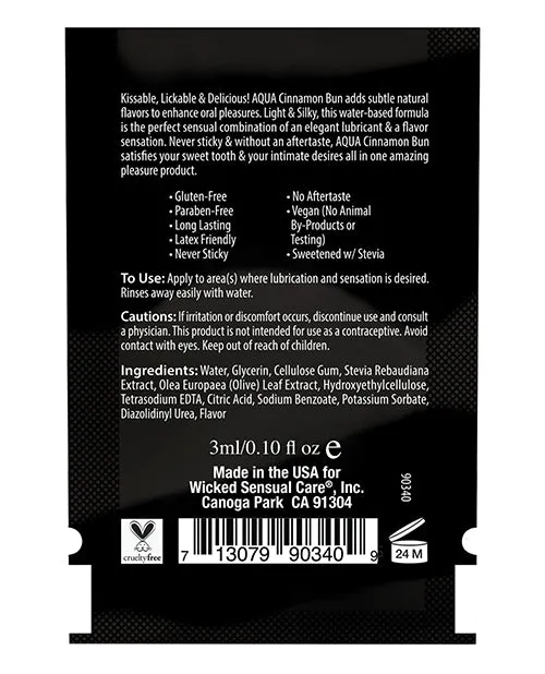 Wicked Sensual Care Lubricants Wicked Sensual Care Aqua Water Based Lubricant 1 oz Cinnamon Bun Wicked Sensual Care Lubricants Wicked Sensual Care Aqua Water Based Lubricant 1 oz Cinnamon Bun