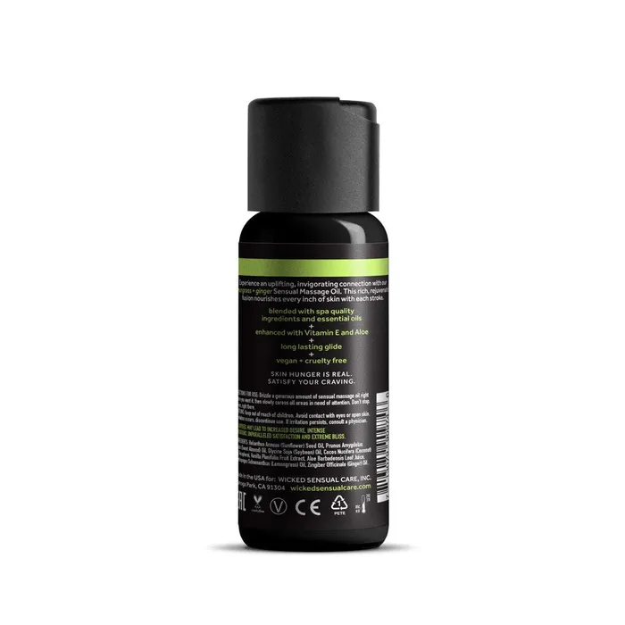 Wicked Wicked Sensual Massage Oil Lemongrass Ginger Couples