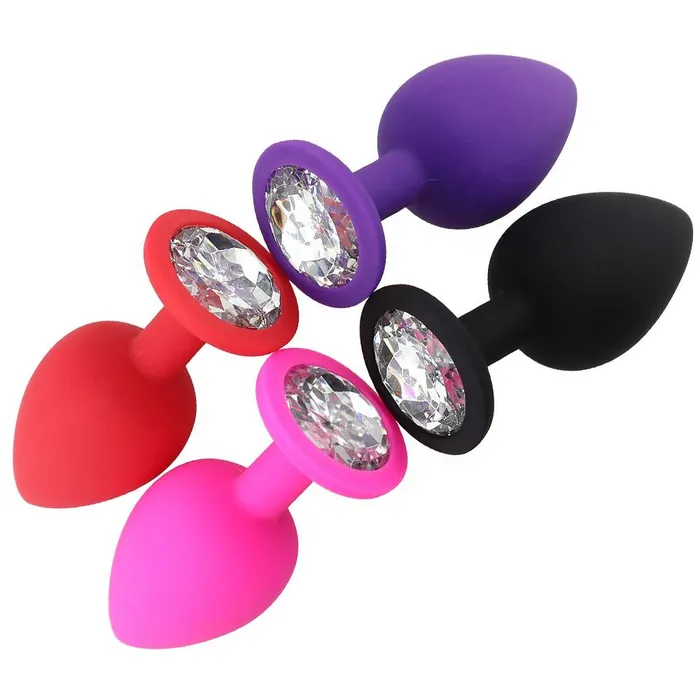 Wild Night Fantasies Anal 3pcs Silicone Heart Shaped Jewelled Butt Plugs