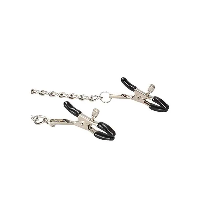 Wild Night Fantasies Female Sex Toys Black White Velcro Collar With Nipple Clamps