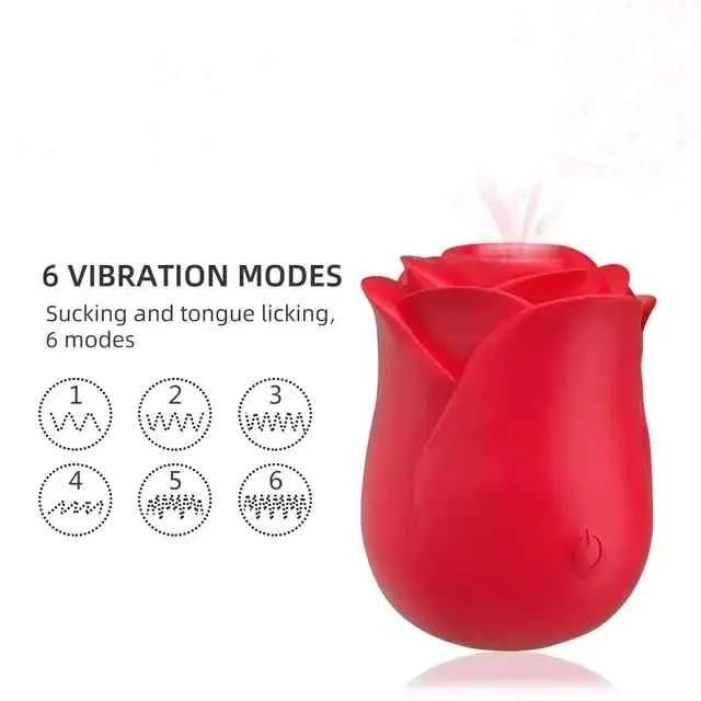 Wild Night Fantasies Vibrators Sucking Tongue Licking Rose Vibrator