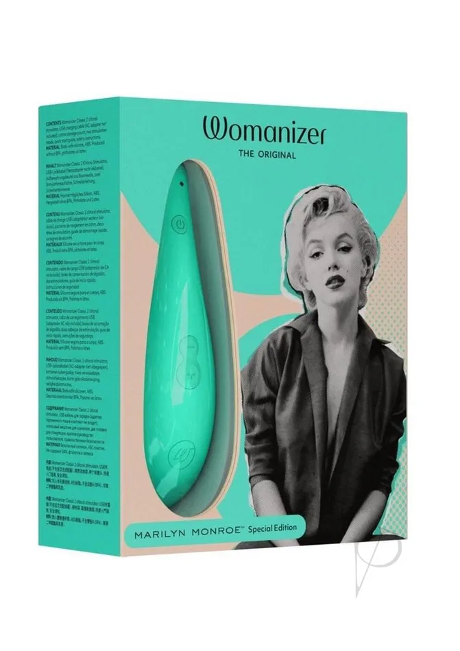 Womanizer Womanizer Marilyn Monroe Special Edition Rechargeable Clitoral Stimulator Mint Female Sex Toys Womanizer Womanizer Marilyn Monroe Special Edition Rechargeable Clitoral Stimulator Mint Female Sex Toys