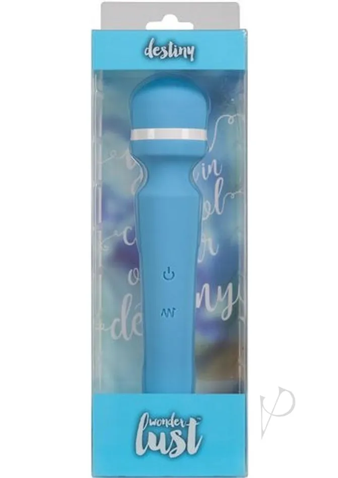 Wonderlust Destiny Silicone Rechargeable Wand Massager Blue Wonderlust Vibrators Wonderlust Destiny Silicone Rechargeable Wand Massager Blue Wonderlust Vibrators