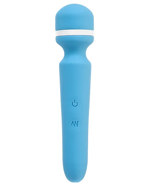 Wonderlust Destiny Silicone Rechargeable Wand Massager Blue Wonderlust Vibrators