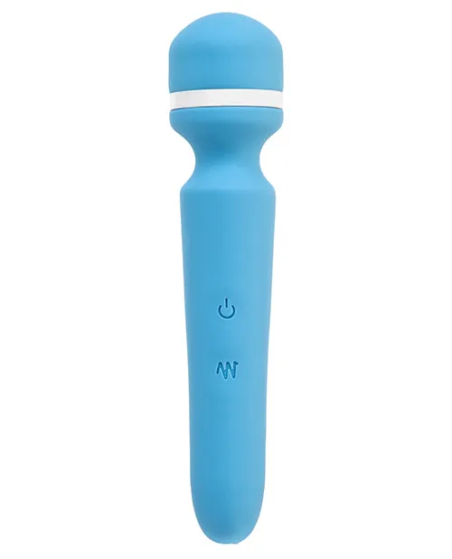 Wonderlust Destiny Silicone Rechargeable Wand Massager Blue Wonderlust Vibrators
