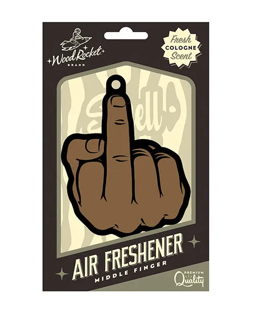 Wood Rocket Vibrators Wood Rocket Middle Finger Brown Air Freshener Cologne