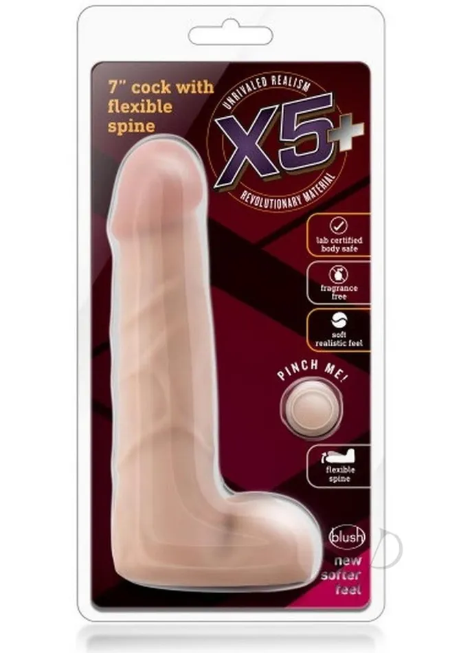 X5 Plus Dildos X5 Plus Cock Dildo with Balls 7in Vanilla