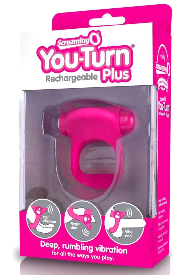YouTurn Rechargeable Plus Silicone Ring Strawberry Charged Male Sex Toys
