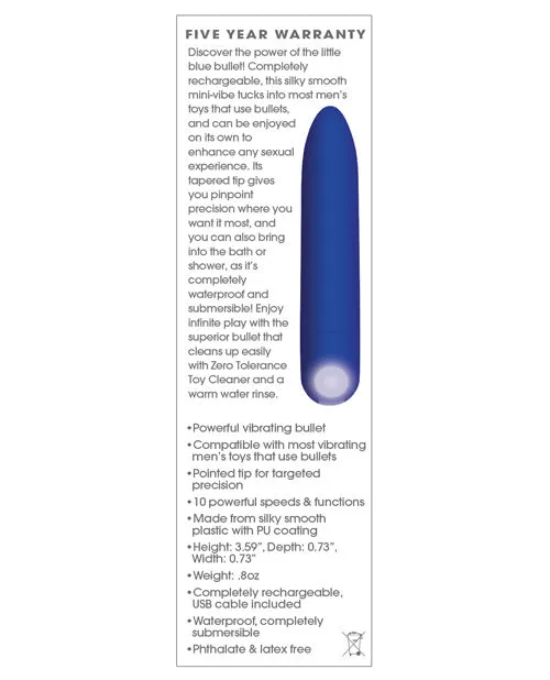 Zero Tolerance Anal Zero Tolerance All Mighty Rechargeable Bullet Blue