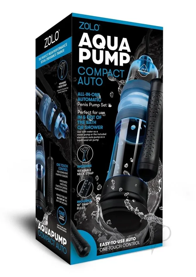 Zolo Male Sex Toys Zolo Aquapump Compact Auto Penis Pump BlackBlue