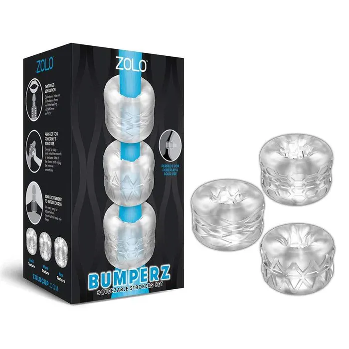 Zolo Male Sex Toys Zolo Bumperz Clear Mini Blowjob Stroker Set