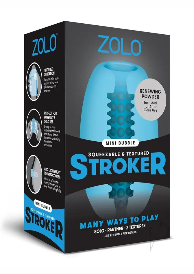 Zolo Male Sex Toys ZOLO Squeezable Mini Bubble Masturbator Blue