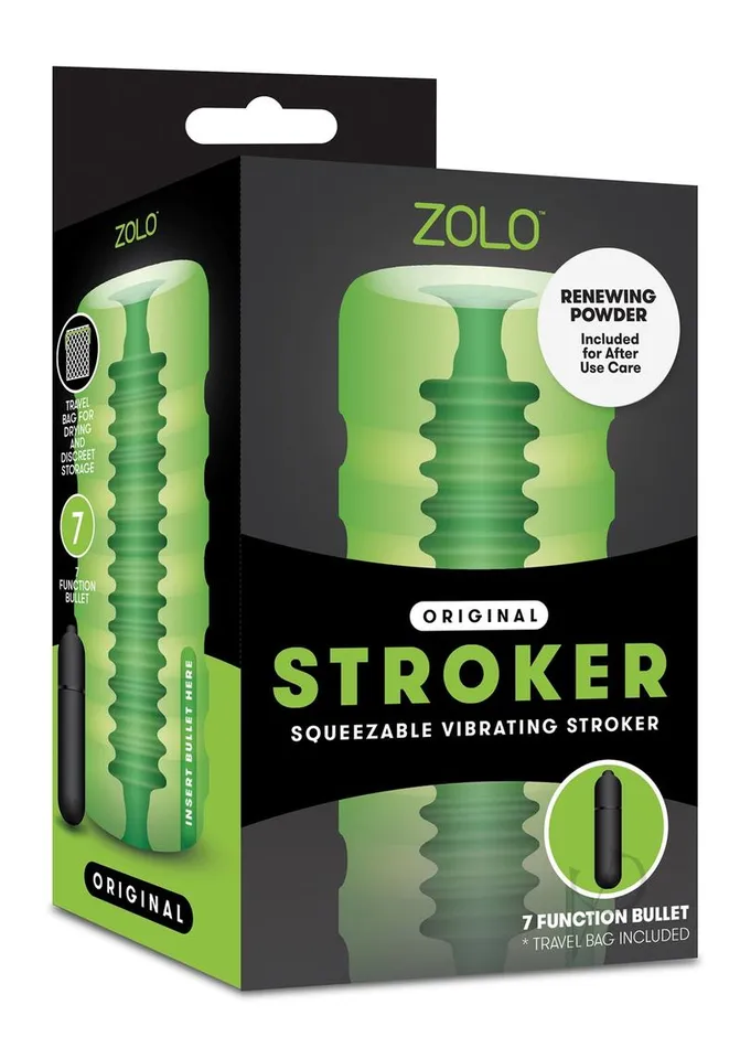 ZOLO Original Stroker Squeezable Vibrating Masturbator with Bullet Green Zolo Male Sex Toys ZOLO Original Stroker Squeezable Vibrating Masturbator with Bullet Green Zolo Male Sex Toys