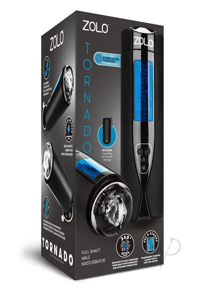 ZOLO Tornado Rechargeable Masturbator Black Zolo Male Sex Toys